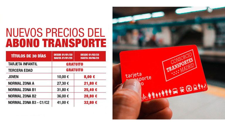 precios abono transporte comunidad de madrid